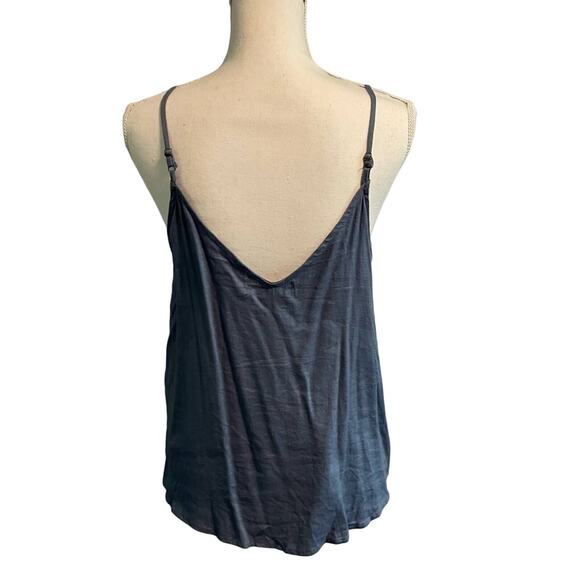 Vintage Inspired Impressions Blue Linen Camisole Blouse Tortoiseshell Buttons L - Picture 6 of 6